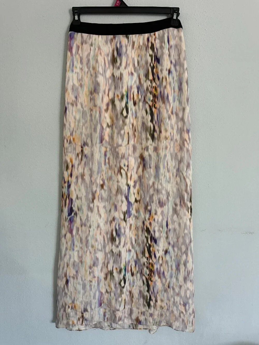 A.L.C. 100% Silk Maxi Wrap Skirt Women Size 6 Abstract Print Long Designer Skirt - Picture 4 of 7